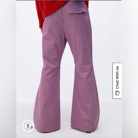 Allegra Abrams Unisex Houndstooth Flare Pants Size 31 Pacsun - Picture 4 of 9
